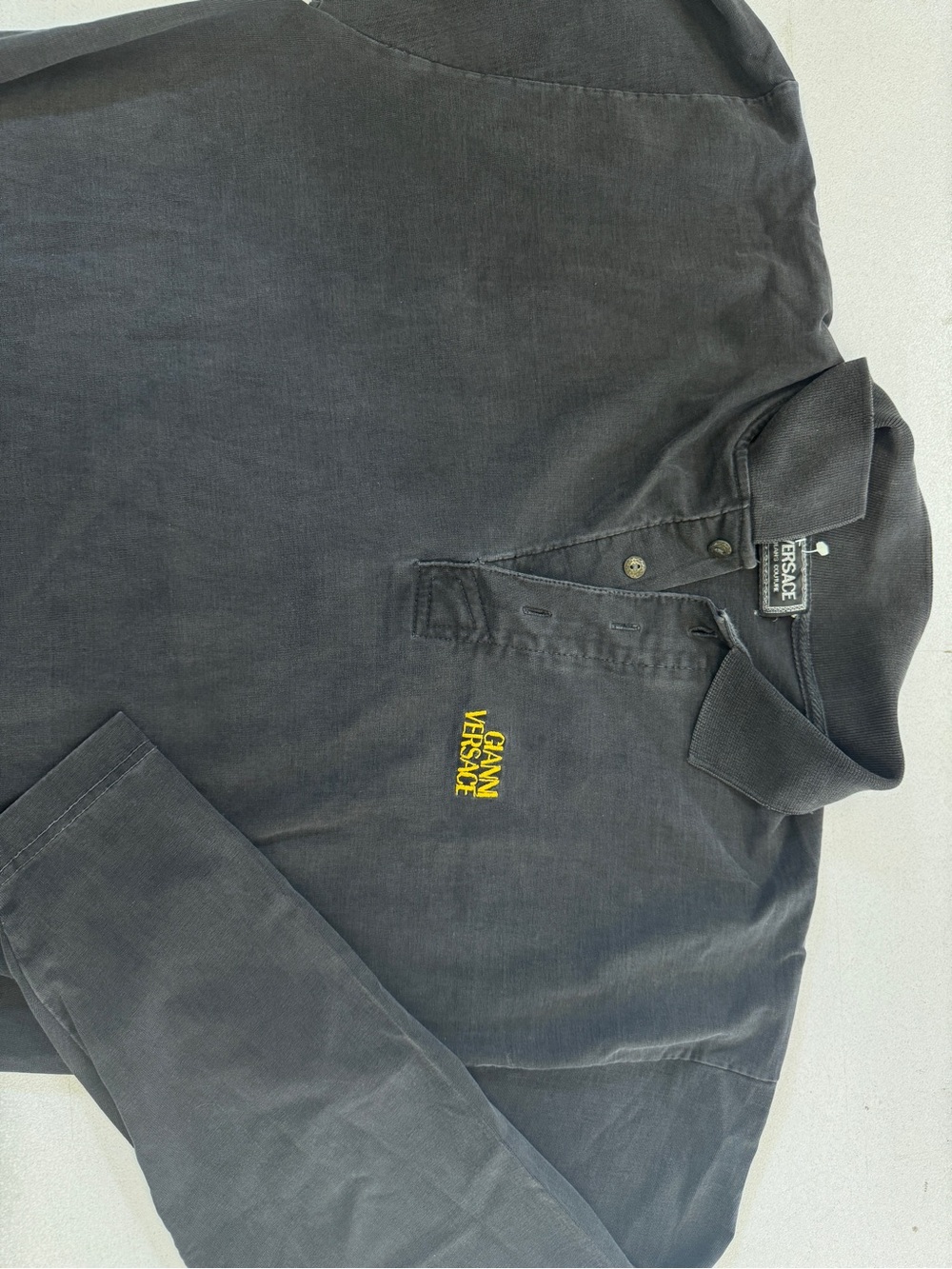 Versace Jeans Couture Vintage Cotton Polo - Men’s XXL, Washed Black
